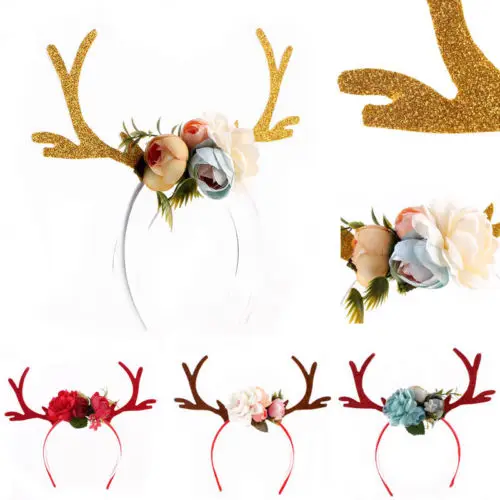 Christmas Women Girls Kid Deer Antlers Floral Hairband Costume Ear Party Head Band Hair Hoop Accessories Prop Gift XMAS Decor
Christmas Women Girls Kid Deer Antlers Floral Hairband Costume Ear Party Head Band Hair Hoop Accessories Prop Gift XMAS Decor
