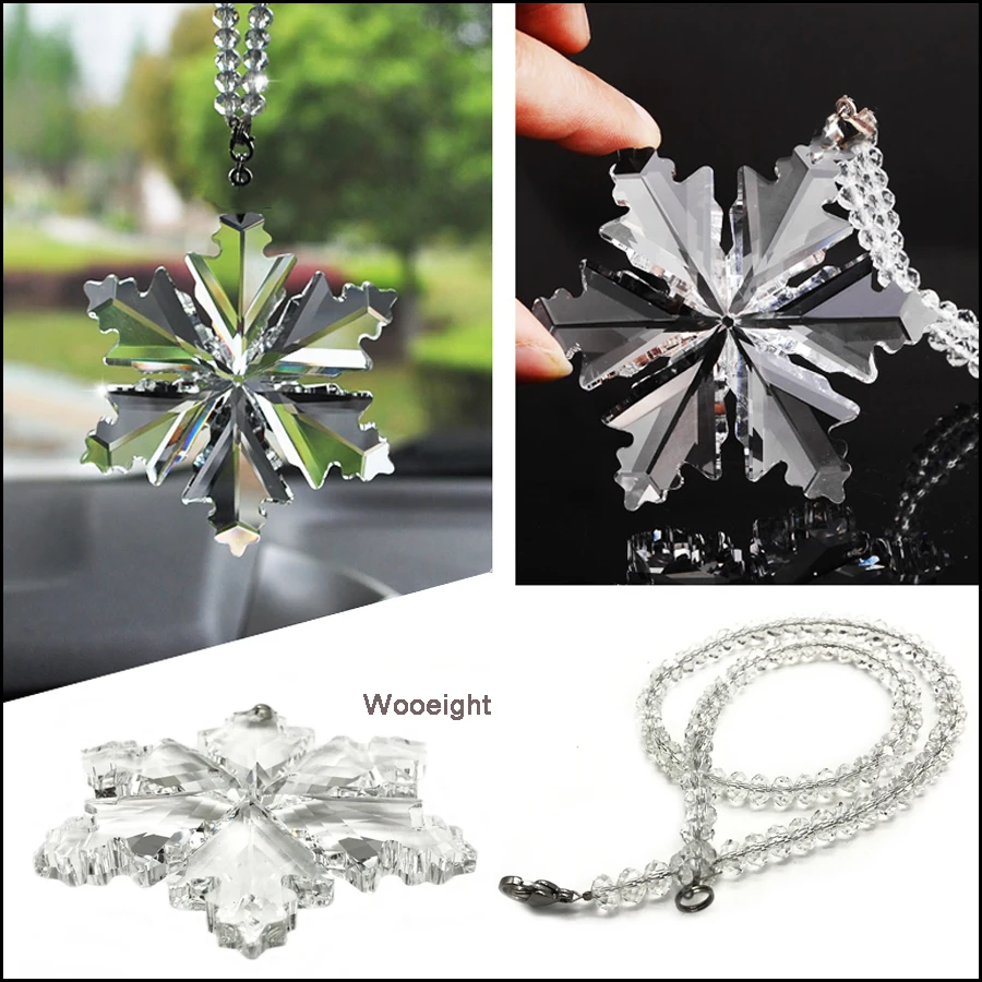 Wooeight Car Crystal Snow Flower Hanging Pendant Decorations Chirstmas Fashion Suspension Rearview Mirror Snowflake Ornament
Wooeight Car Crystal Snow Flower Hanging Pendant Decorations Chirstmas Fashion Suspension Rearview Mirror Snowflake Ornament