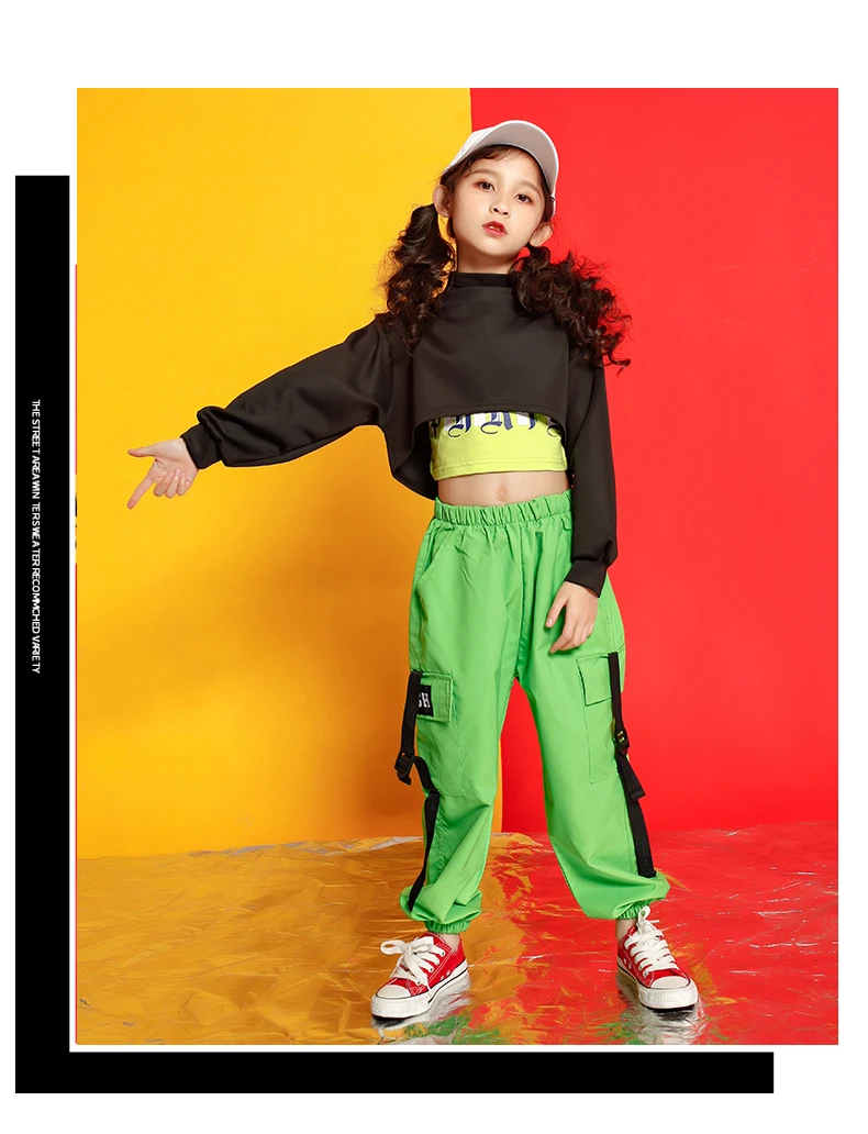 Girls boutique outfits cotton 4 6 8 10 12 14 16 Years hip hop hoodie dance costumes kids Jazz summer baby girls clothing set (9)