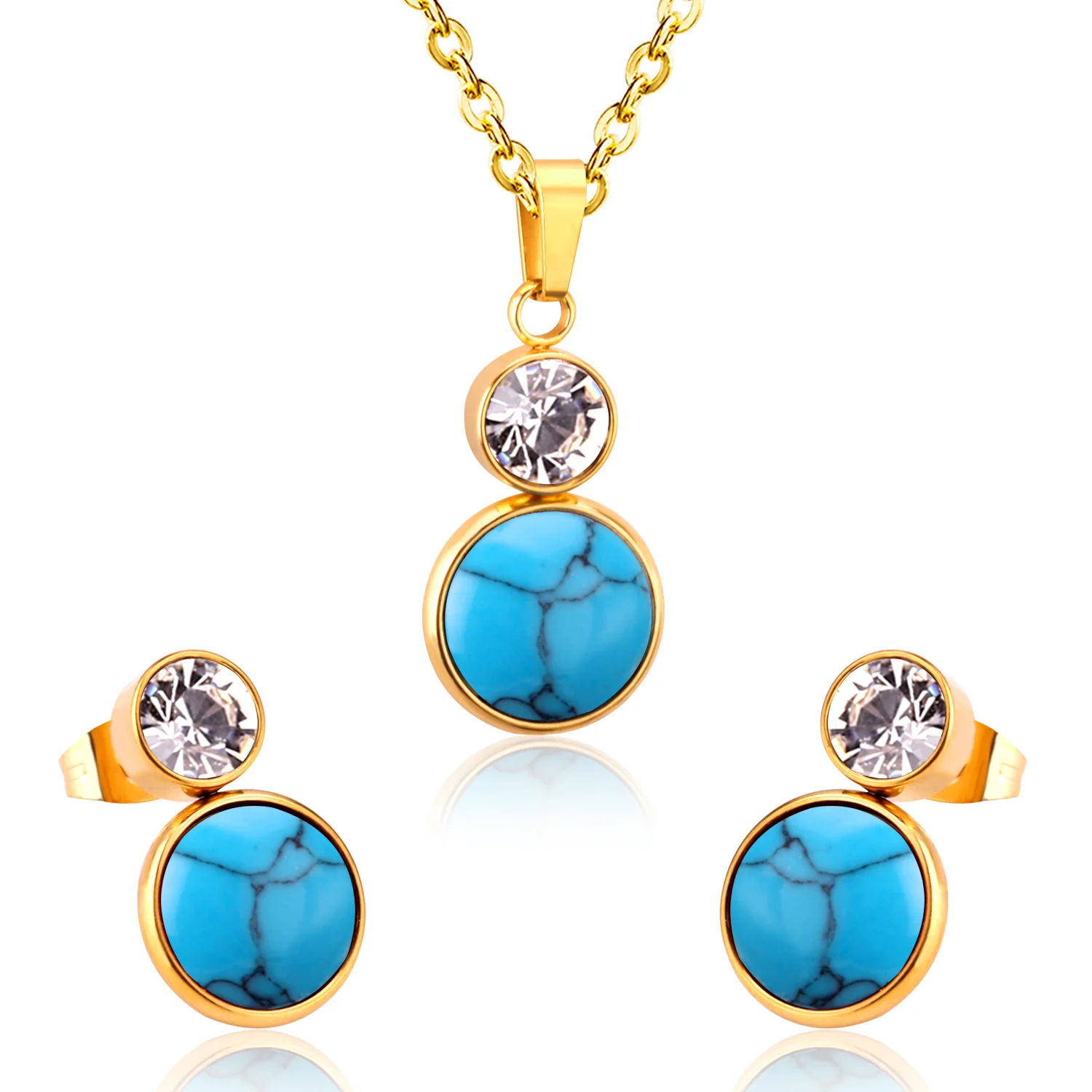 Romantic Valentine's Day present CZ Opals Stainless Steel Jewelry Sets For Fashion Lady/Women
Romantic Valentine's Day present CZ Opals Stainless Steel Jewelry Sets For Fashion Lady/Women