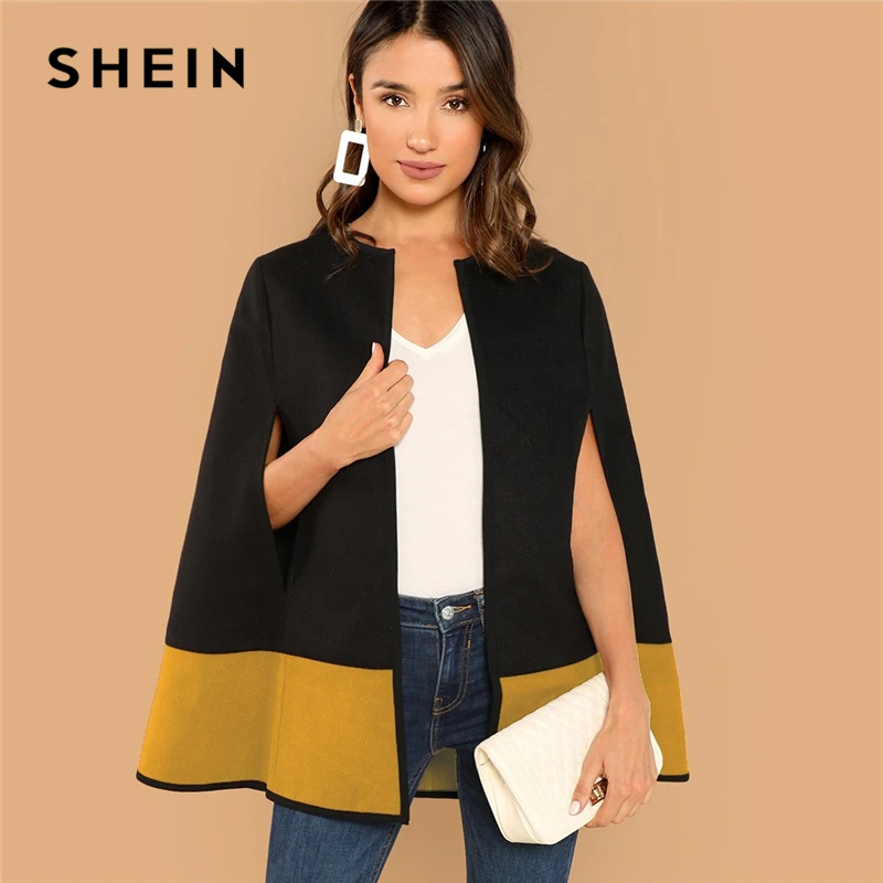 SHEIN High Street Elegant Two Tone Open Front Cloak Sleeve Cape Plain Solid Coat Women Modern Lady Streetwear Cape Coats
SHEIN High Street Elegant Two Tone Open Front Cloak Sleeve Cape Plain Solid Coat Women Modern Lady Streetwear Cape Coats