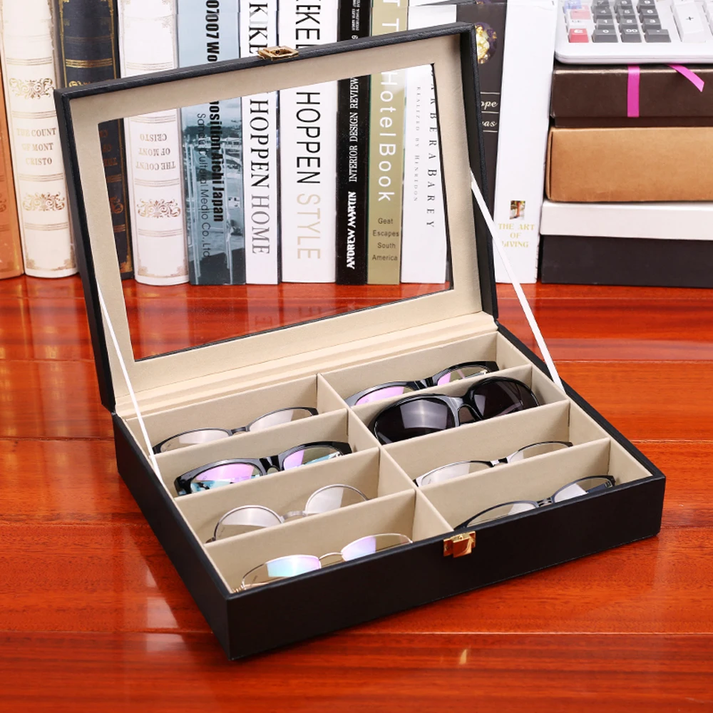 8 SLOT Sunglass Storage Box, PU Leather Eyeglass Sunglasses Display Case Glasses Organizer
8 SLOT Sunglass Storage Box, PU Leather Eyeglass Sunglasses Display Case Glasses Organizer