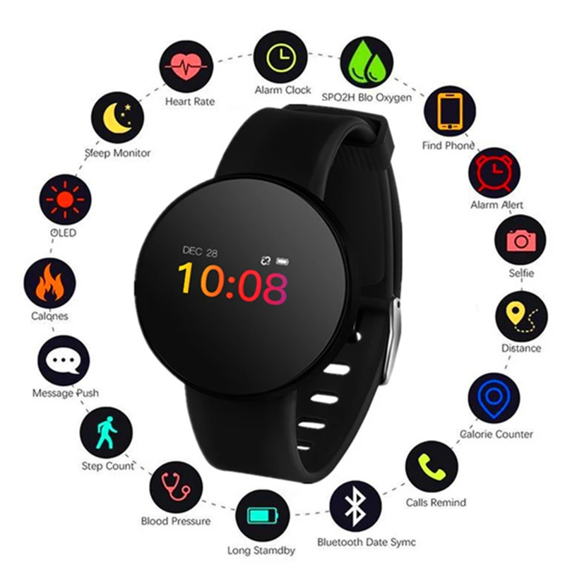 Smart Watch IP67 Waterproof Sports Fitness Pedometer Activity Heart Rate Monitor Pressure Wristband Band for IOS Android Watch
Smart Watch IP67 Waterproof Sports Fitness Pedometer Activity Heart Rate Monitor Pressure Wristband Band for IOS Android Watch