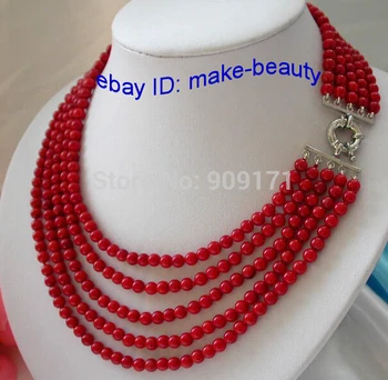 wholesale stunning 5rows 5mm round red crude coral necklace Bridal Jewelry Crystal WomenFactory direct sale
wholesale stunning 5rows 5mm round red crude coral necklace Bridal Jewelry Crystal WomenFactory direct sale