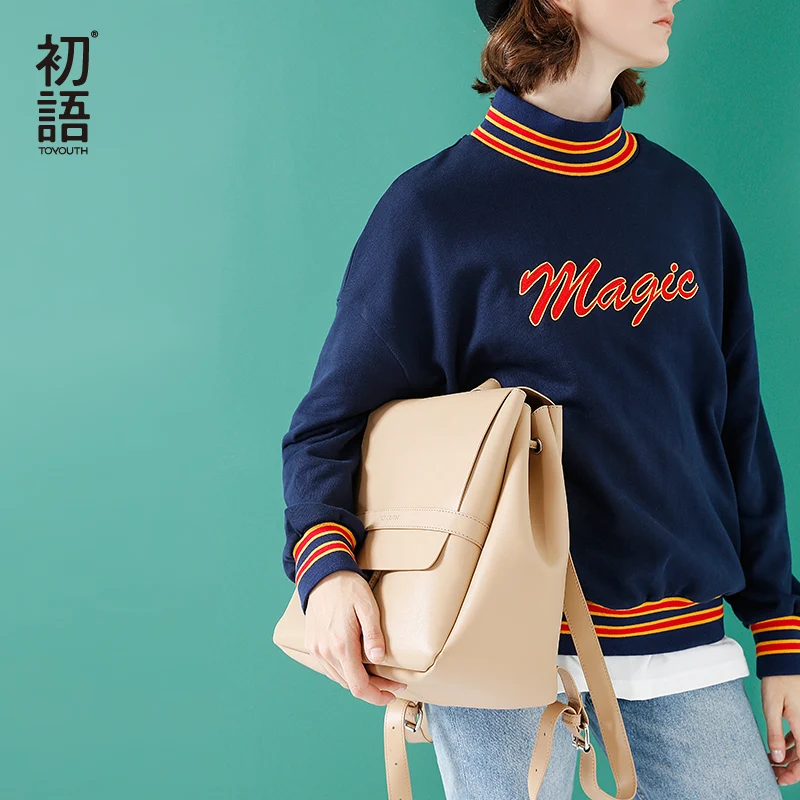 Toyouth Women Turtleneck Sweatshirts Streetwear Embroidery Letter Long Sleeve Autumn Hoodies Loose Striped Pullover Tracksuits
Toyouth Women Turtleneck Sweatshirts Streetwear Embroidery Letter Long Sleeve Autumn Hoodies Loose Striped Pullover Tracksuits