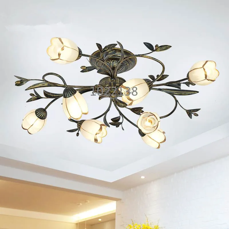New American style simple and elegant room hall living room bedroom study room artistic flower and iron ceiling lamp
New American style simple and elegant room hall living room bedroom study room artistic flower and iron ceiling lamp
