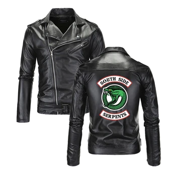 Southside Riverdale Leather Jackets Men Serpents Turn-down collar south side serpents Riverdale Streetwear Leather Brand 
Southside Riverdale Leather Jackets Men Serpents Turn-down collar south side serpents Riverdale Streetwear Leather Brand