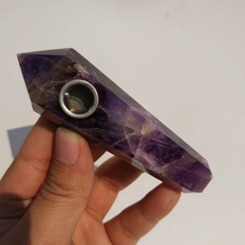 10 cm free shipping! Natural dream amethyst crystal smoking pipe Christmas gift true crystal healing
10 cm free shipping! Natural dream amethyst crystal smoking pipe Christmas gift true crystal healing