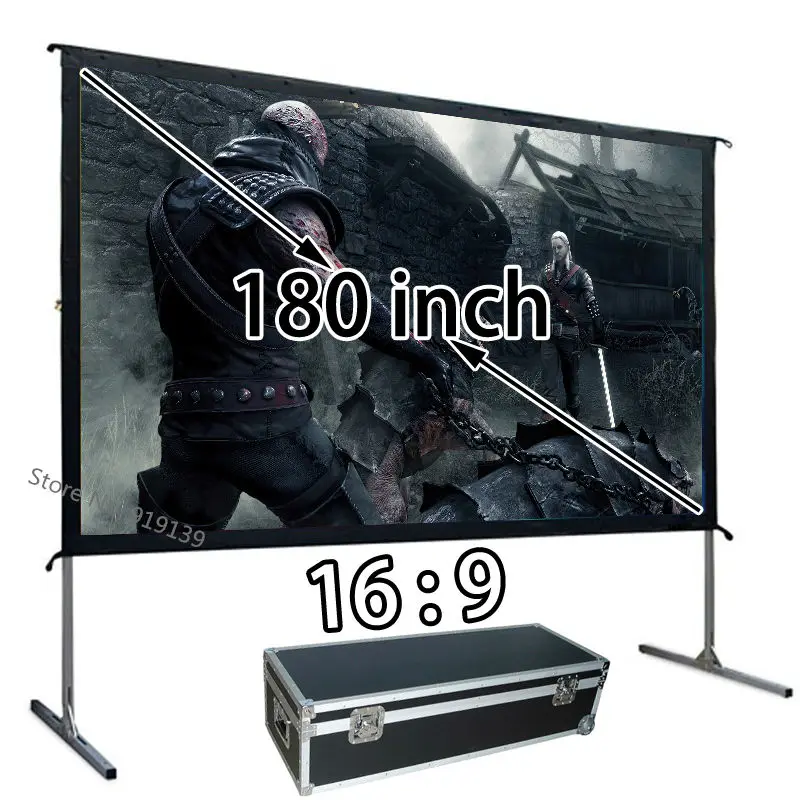 New Large 180-inch Quick Open HD Projection Screen 16:9 Front Projector Screens 3984x2241mm Viewable Best For Outdoor Display 
New Large 180-inch Quick Open HD Projection Screen 16:9 Front Projector Screens 3984x2241mm Viewable Best For Outdoor Display