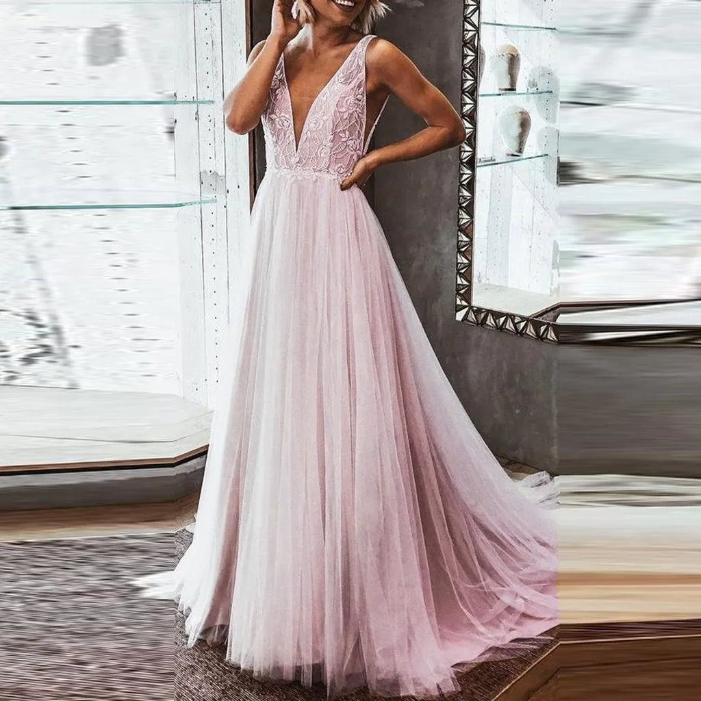 2019 newly explosion Fashion Women Lace dresses Backless glitter elegant party dress Sleeveless pink Long Dress vestiti donna
2019 newly explosion Fashion Women Lace dresses Backless glitter elegant party dress Sleeveless pink Long Dress vestiti donna