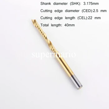 SHINA 1pc 3.175mm TiN Coating Single Flute Spiral Cutter Router Bit CNC End Mill Carbide Milling Cutter Machine Tools 2.5x22 mm
SHINA 1pc 3.175mm TiN Coating Single Flute Spiral Cutter Router Bit CNC End Mill Carbide Milling Cutter Machine Tools 2.5x22 mm