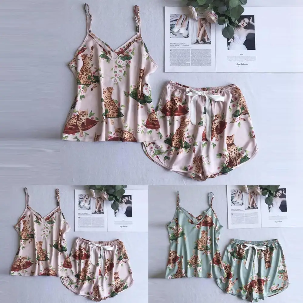 Women Fashion Summwr Sexy Sling Sleepwear Shorts Nightwear Sets Pajamas For Women
Women Fashion Summwr Sexy Sling Sleepwear Shorts Nightwear Sets Pajamas For Women