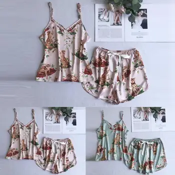 Women Fashion Summwr Sexy Sling Sleepwear Shorts Nightwear Sets Pajamas For Women
Women Fashion Summwr Sexy Sling Sleepwear Shorts Nightwear Sets Pajamas For Women