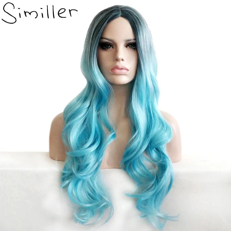 Similler Ombre Color Heat Resistant Synthetic Wavy Turquoise Blue Long Cosplay Wigs For Party Afro Women
Similler Ombre Color Heat Resistant Synthetic Wavy Turquoise Blue Long Cosplay Wigs For Party Afro Women