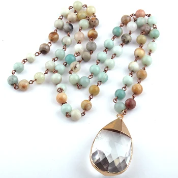 Free Shipping Amazonite Stones Rosary Chain Glass Drop Pendant Necklace For Women Statement Necklaces
Free Shipping Amazonite Stones Rosary Chain Glass Drop Pendant Necklace For Women Statement Necklaces
