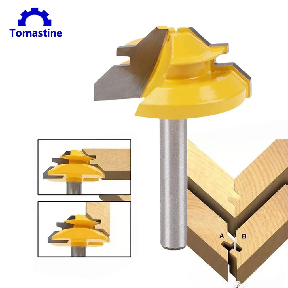 45 degree 1/4-Inch Shank Carbide alloy T-shape Tongue and Groove Router Bit Set Wood Milling Cutter Woodworking Tool
45 degree 1/4-Inch Shank Carbide alloy T-shape Tongue and Groove Router Bit Set Wood Milling Cutter Woodworking Tool