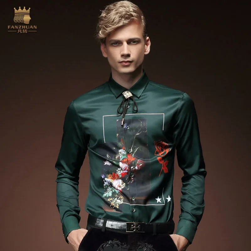FANZHUAN 2017 Autumn New Product Men Shirt Long Sleeve Fashion Vintage Dark Green Plant Flowers Pattern Printed Shirt M-5XL
FANZHUAN 2017 Autumn New Product Men Shirt Long Sleeve Fashion Vintage Dark Green Plant Flowers Pattern Printed Shirt M-5XL