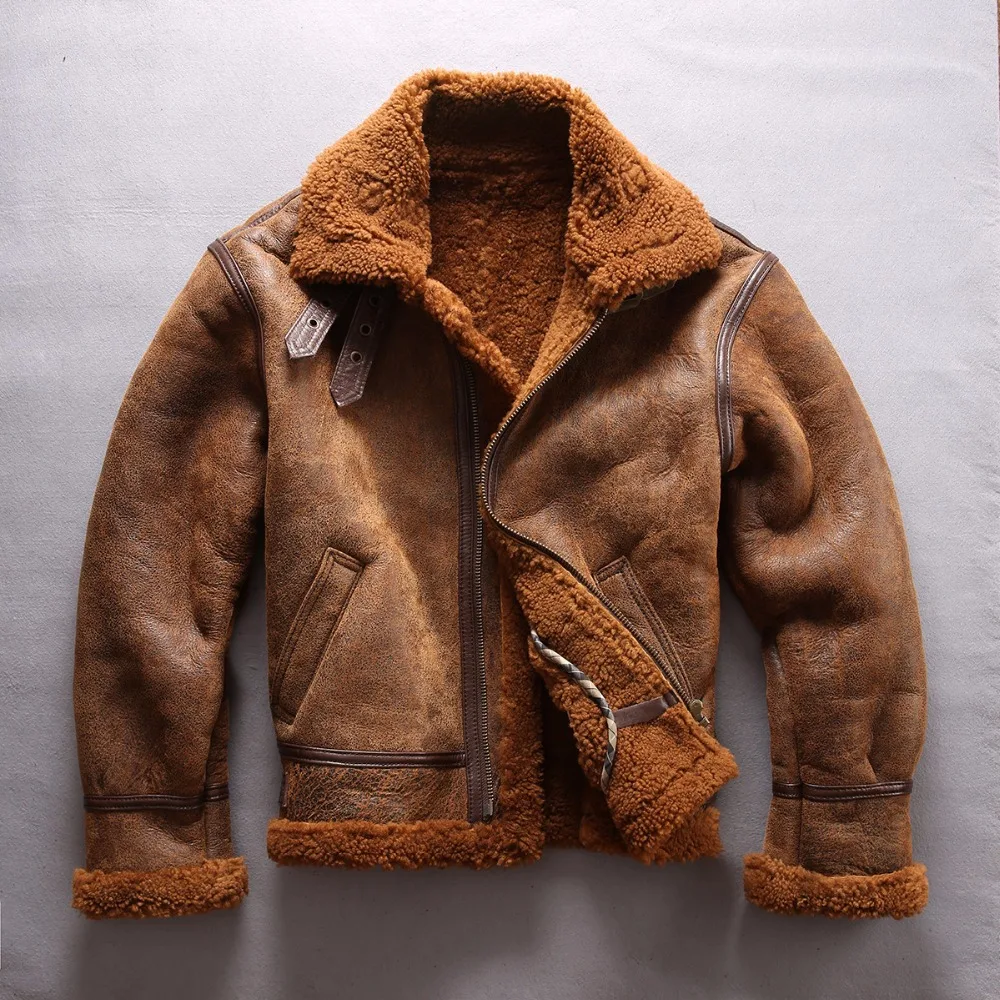 european size genuine sheep leather jacket men's high quality warm coat large size B3 shearling bomber military pilot fur jacket
european size genuine sheep leather jacket men's high quality warm coat large size B3 shearling bomber military pilot fur jacket