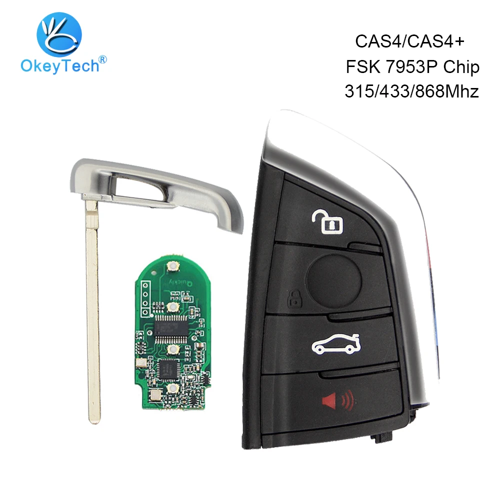 OkeyTech 4 Buttons Car Smart Key Card 315/433/868Mhz PCF7953P Chip with Insert Blade for Bmw X5 X6 1 3 5 7 Series Remote Control
OkeyTech 4 Buttons Car Smart Key Card 315/433/868Mhz PCF7953P Chip with Insert Blade for Bmw X5 X6 1 3 5 7 Series Remote Control