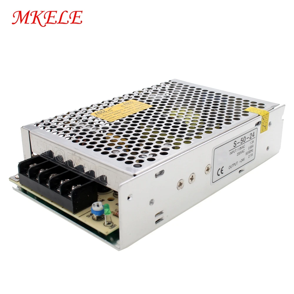 Cooling Aluminum shell easy mounting high reliable24v/2.1A S-50-24 ingle Output Switching Power Supply
Cooling Aluminum shell easy mounting high reliable24v/2.1A S-50-24 ingle Output Switching Power Supply