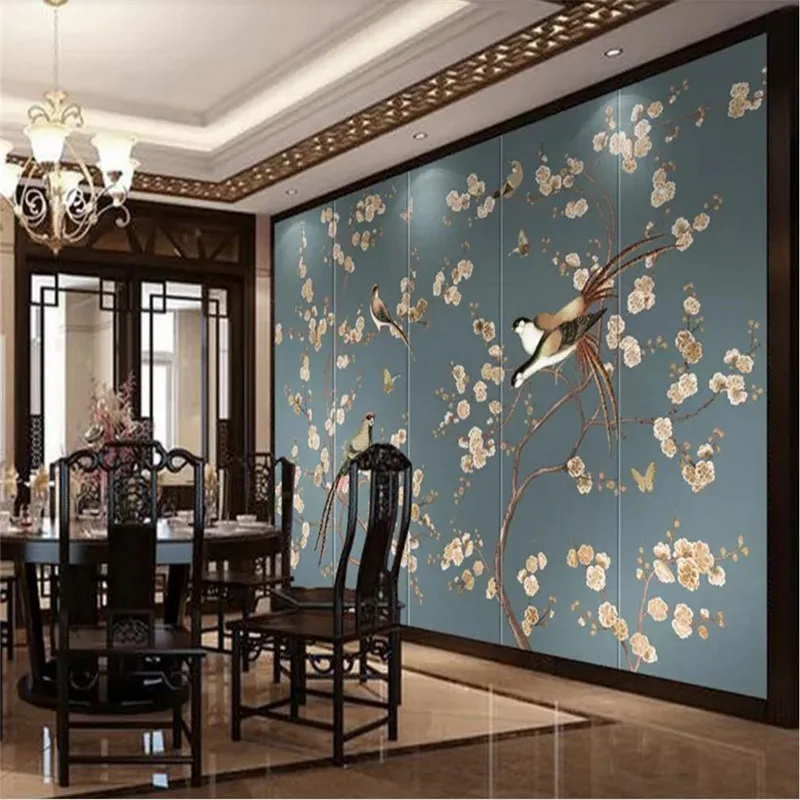 Custom wallpaper Nordic hand-painted vintage flowers and birds TV background wall painting waterproof material
Custom wallpaper Nordic hand-painted vintage flowers and birds TV background wall painting waterproof material
