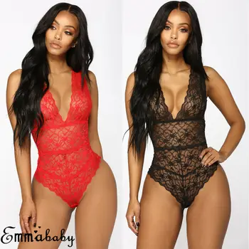 Women's Sexy Lace Floral Lingerie Bodysuits Nightwear Underwear G-string Deep V Neck Babydoll Catsuit Lingerie Sexy Hot Erotic
Women's Sexy Lace Floral Lingerie Bodysuits Nightwear Underwear G-string Deep V Neck Babydoll Catsuit Lingerie Sexy Hot Erotic
