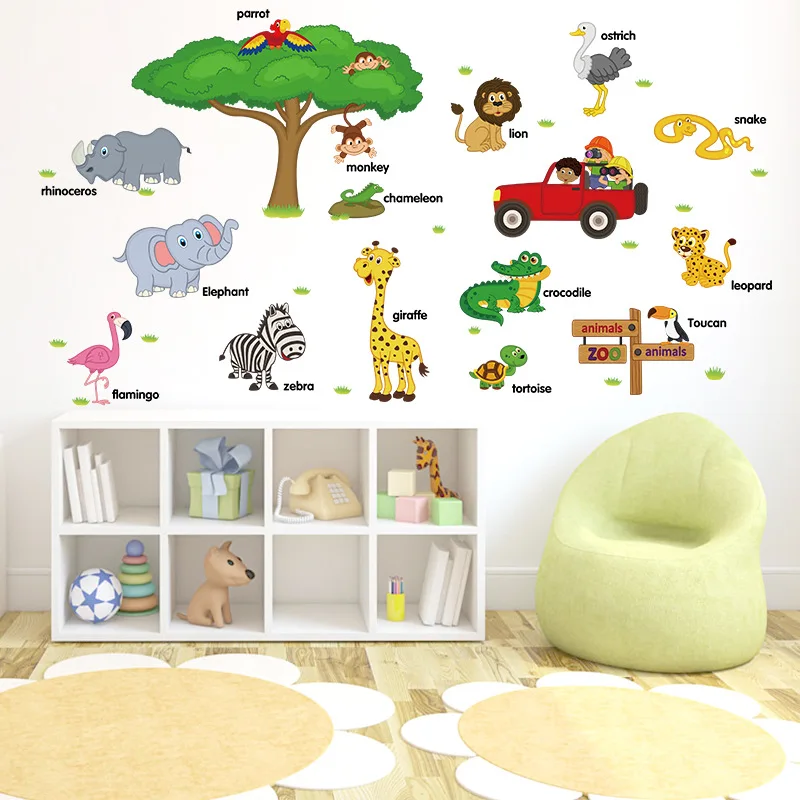 Early childhood education stickers Baby Early Learning Zoo Cartoon Animal English Word Learning Wall Stickers for kids room
Early childhood education stickers Baby Early Learning Zoo Cartoon Animal English Word Learning Wall Stickers for kids room