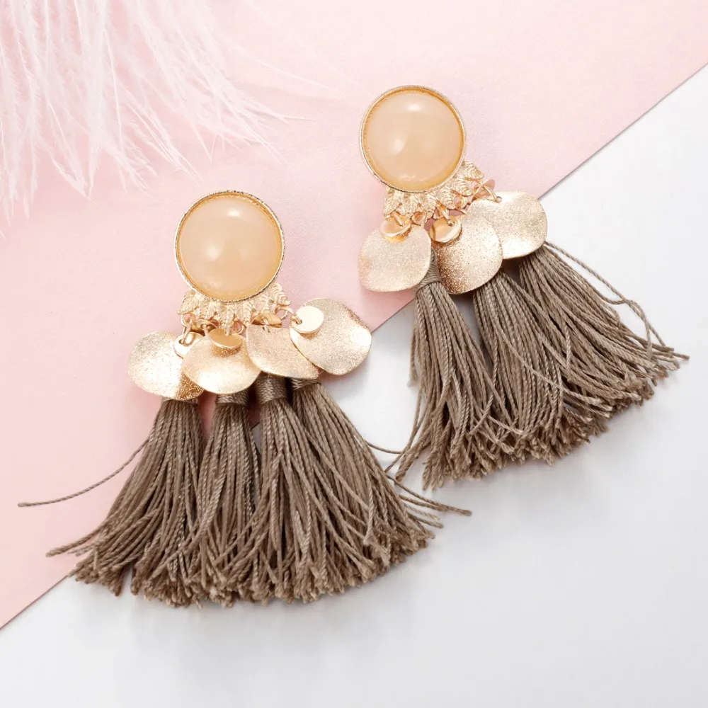 2019 Ethnic Bohemia Women Dangle Drop Earrings Summer Round Resin Tassel Earrings for Women Fashion Jewelry Pendientes oorbellen
2019 Ethnic Bohemia Women Dangle Drop Earrings Summer Round Resin Tassel Earrings for Women Fashion Jewelry Pendientes oorbellen
