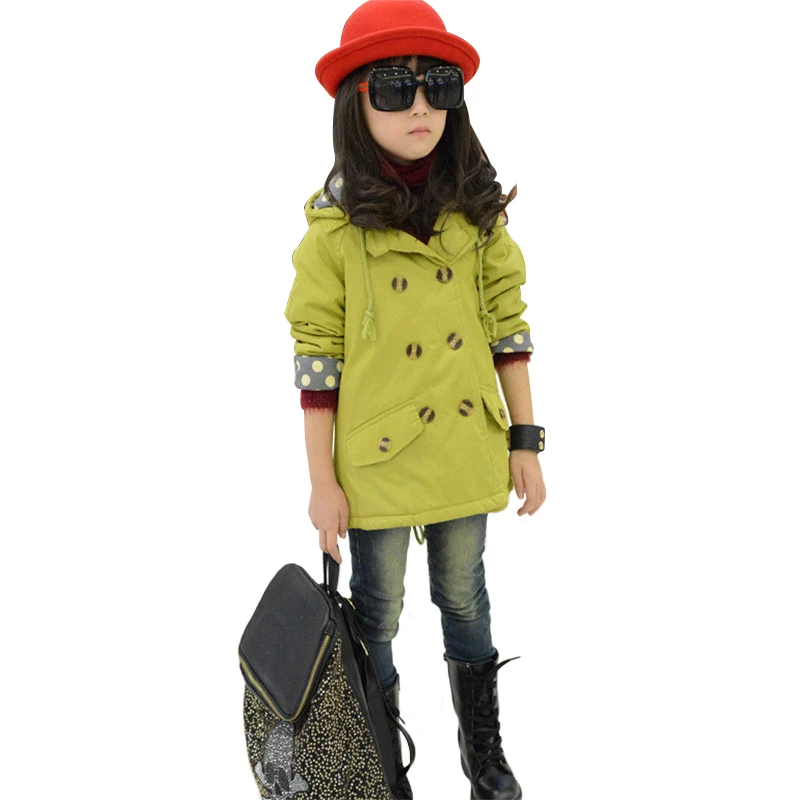 England Style Coat For Girls Double Breasted Ropa Chica Fashion Long Trench Children's Jackets Dot V-neck Toddler Girl Clothing
England Style Coat For Girls Double Breasted Ropa Chica Fashion Long Trench Children's Jackets Dot V-neck Toddler Girl Clothing