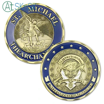 

50/100pcs ST. Michael The Archangel Challenge Coin U.S. Air Force Commemorative Coins Gift Security Police Defenses of the Force