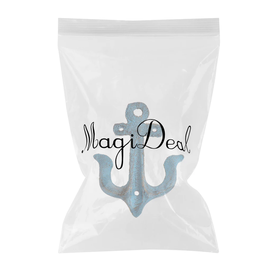 Metal Anchor Hooks Wall Door Mounted Clothes Towel Hat Key Hanger White Red Blue Brown andcrafted classic antique cast iron