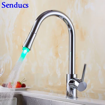 Senducs Led Pull Down Kitchen Faucet with Quality Brass Kitchen Sink Faucet of Hot Sale Led Pull Out Kitchen Water Faucet
Senducs Led Pull Down Kitchen Faucet with Quality Brass Kitchen Sink Faucet of Hot Sale Led Pull Out Kitchen Water Faucet