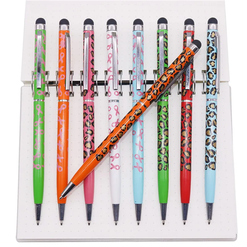 7 pcs/lot 0.7mm Ballpoint pen Metal Printing Capacitor Ball Pen Leopard Love ribbon Printed fashion gift pen Multicolor mixing
7 pcs/lot 0.7mm Ballpoint pen Metal Printing Capacitor Ball Pen Leopard Love ribbon Printed fashion gift pen Multicolor mixing
