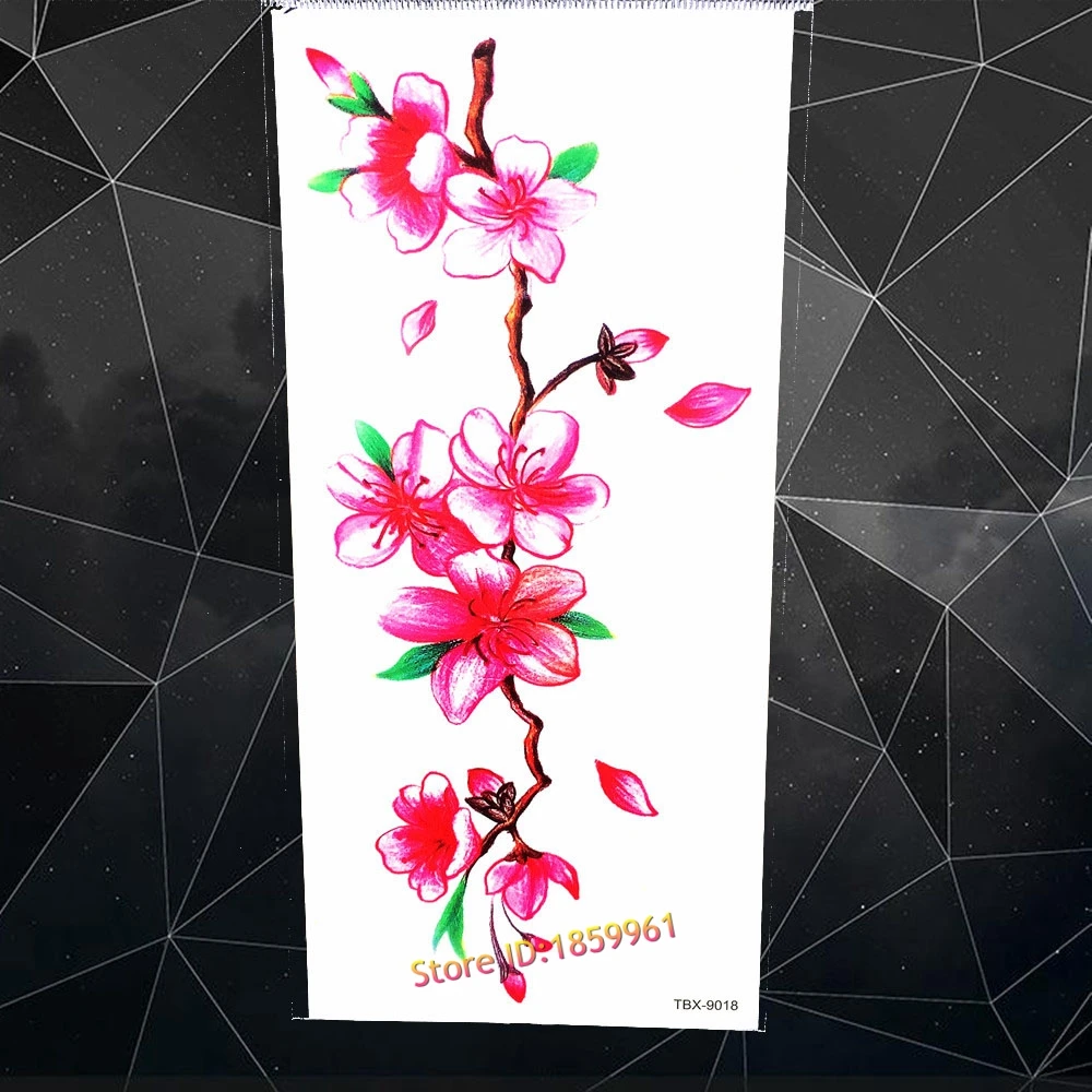 Large Cherry Flower blossom Waterproof Temporary Tattoo For Women Fake Flash Tattoo Stickers Sexy Girl Makeup Tips Big Tatoo Leg
Large Cherry Flower blossom Waterproof Temporary Tattoo For Women Fake Flash Tattoo Stickers Sexy Girl Makeup Tips Big Tatoo Leg