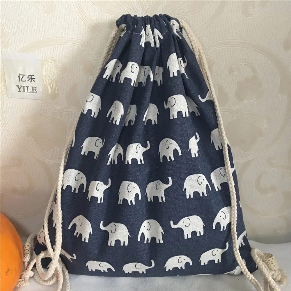 YILE NEW Handmade Navy Blue Cotton Linen Drawstring Travel Backpack Student Book Bag Printed Elephant B418
YILE NEW Handmade Navy Blue Cotton Linen Drawstring Travel Backpack Student Book Bag Printed Elephant B418