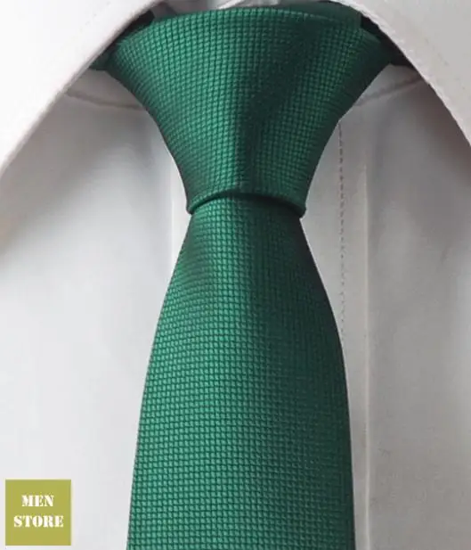 Зеленый однотонный простой Мужской Жаккардовый тканый тонкий узкий галстук 2 5