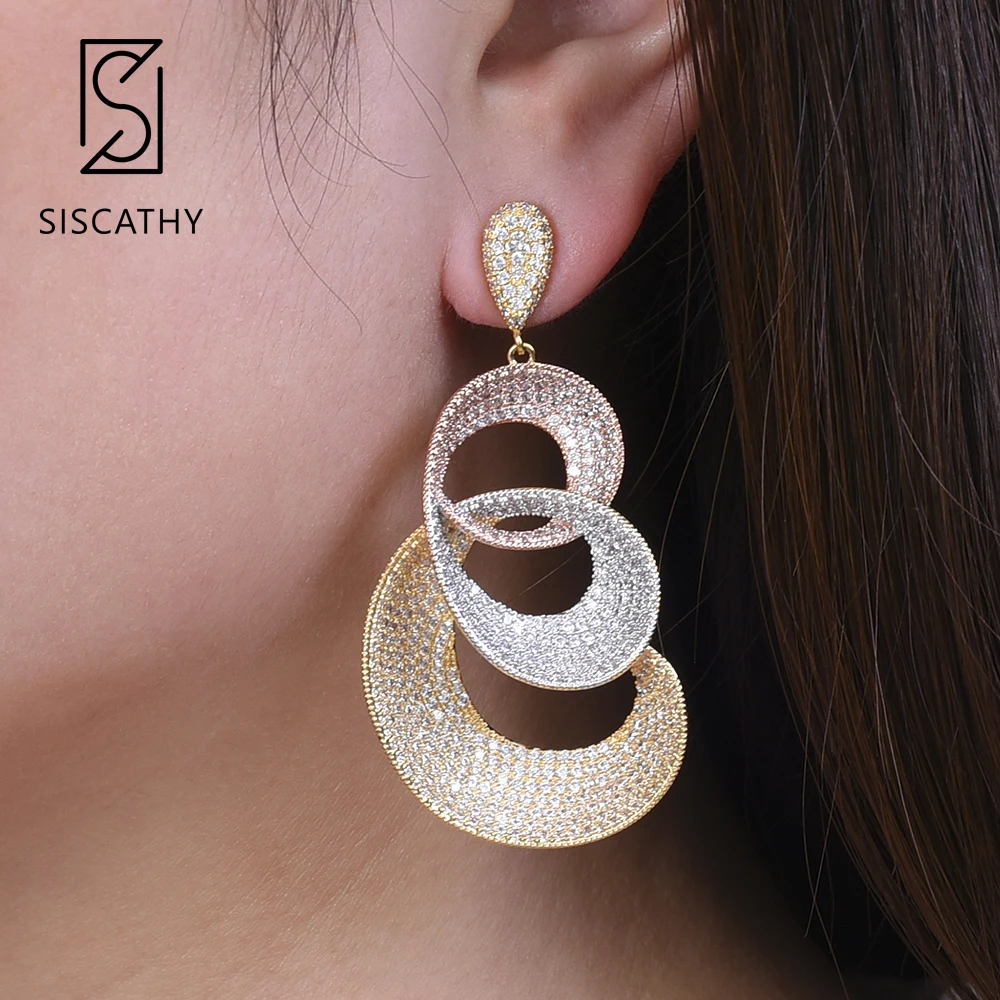 SISCATHY Deluxe Geometric Buckle Spiral Bridal Drop Dangle Earrings Engagement Jewelry Cubic Zirconia Earrings Jewelry For Women
SISCATHY Deluxe Geometric Buckle Spiral Bridal Drop Dangle Earrings Engagement Jewelry Cubic Zirconia Earrings Jewelry For Women
