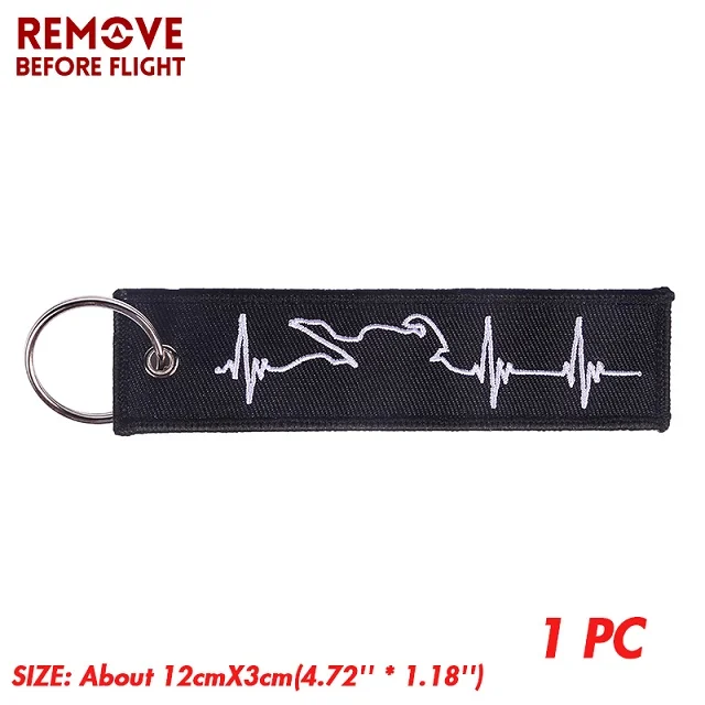 Embroidery Key Fobs Jewelry Fashion Biker Heartbeat Keychain Motorcycles and Cars Fashionable Chain Keychain for Biker Lovers1