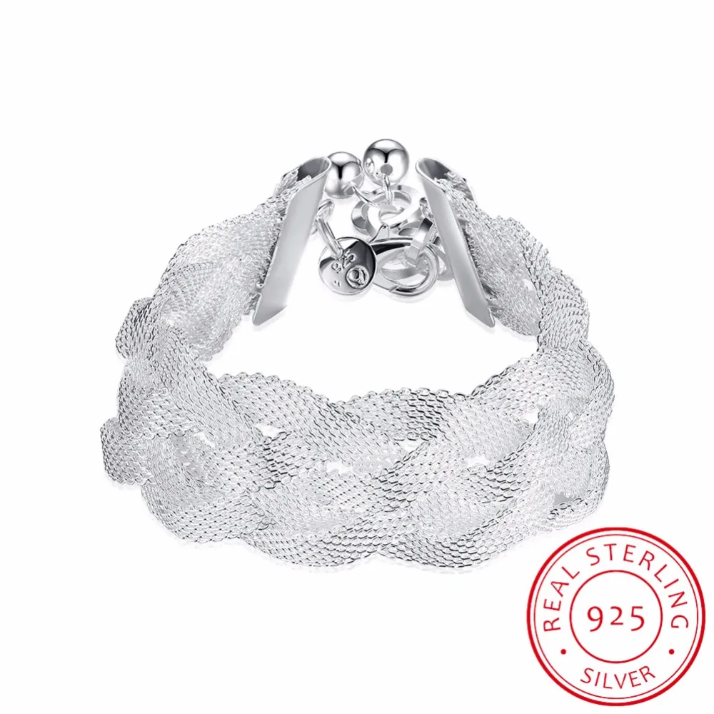 LEKANI 21cm Mesh Cross bracelets 2.5cm Big width twist bangles Fine Jewelry 925 sterling silver bangles Pulseira de Prata
LEKANI 21cm Mesh Cross bracelets 2.5cm Big width twist bangles Fine Jewelry 925 sterling silver bangles Pulseira de Prata