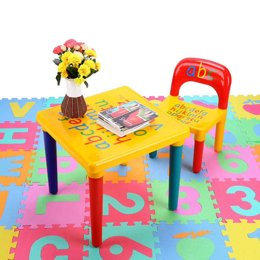 Стол и стулья из пластика 2 шт. набор сделай сам для детей игровой малышей Веселая