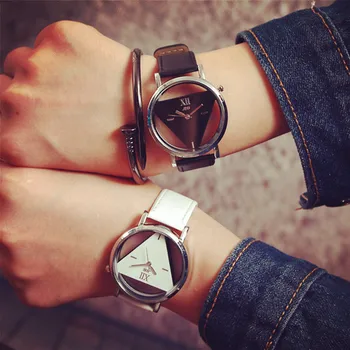 2019 New popular wristwatch Inverted Triangle Transparent women Relojes Brief Leather clock Fashion ladies hour stylish watches
2019 New popular wristwatch Inverted Triangle Transparent women Relojes Brief Leather clock Fashion ladies hour stylish watches