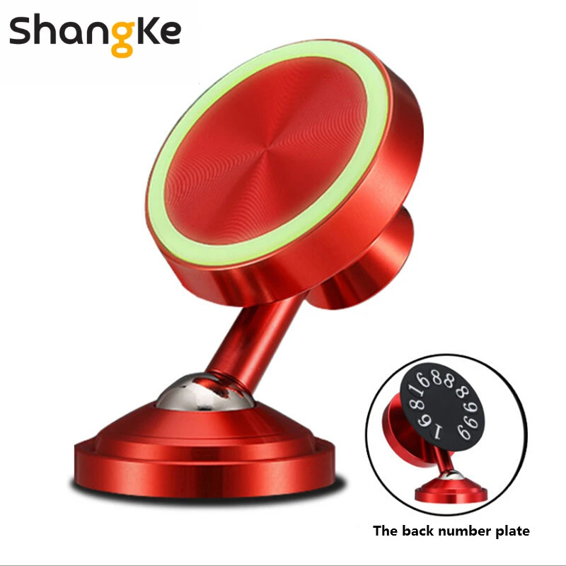 

Car Phone Holder 360 Rotation Magnetic Bracket Luminous license plate magnetic Temporary stop sign number car bracket For phone