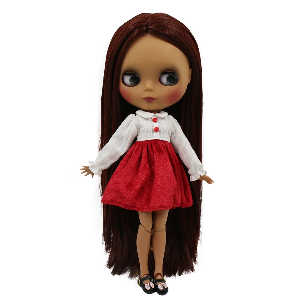 Blyth doll 30cm dark skin matte shell Beautiful light color mixed color hair 1/6 JOINT body ICY SD DIY high quality toys gift
Blyth doll 30cm dark skin matte shell Beautiful light color mixed color hair 1/6 JOINT body ICY SD DIY high quality toys gift