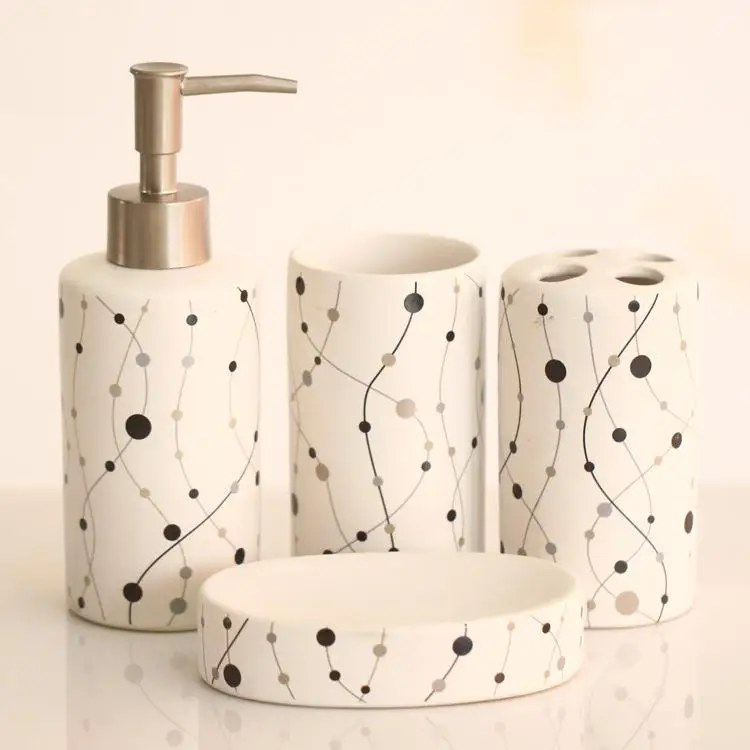 4 pcs fashion Ceramic bathroom accessories set Sanitary ceramic bathing suit Liquid bottle cup Soap dispenser Toothbrush holder
4 pcs fashion Ceramic bathroom accessories set Sanitary ceramic bathing suit Liquid bottle cup Soap dispenser Toothbrush holder