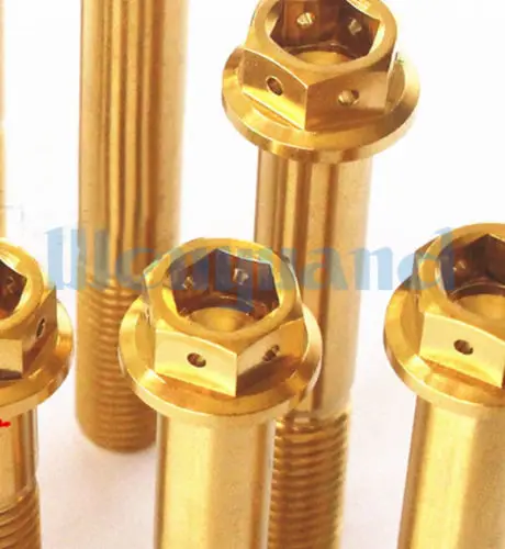 1PC M10 x 20-75MM Titanium Motorcycle Flange Bolt Screw Thread Pitch 1.25 1.5