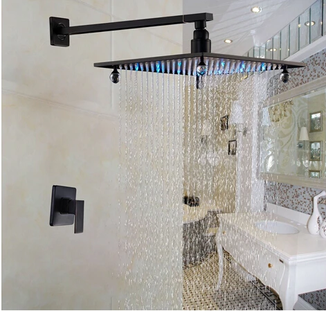 Bathroom LED Light 10 Inch Rainfall Shower Faucet Single Lever Mixer Oil Rubbed Bronze
Bathroom LED Light 10 Inch Rainfall Shower Faucet Single Lever Mixer Oil Rubbed Bronze