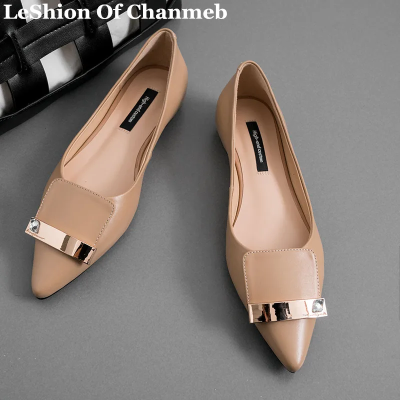 Woman's New Metal Buckle Real Cow Leather Flats Nude Spring Shoes Lady Rhinestone After Party Leisure Shoes Female Espadrilles
Woman's New Metal Buckle Real Cow Leather Flats Nude Spring Shoes Lady Rhinestone After Party Leisure Shoes Female Espadrilles