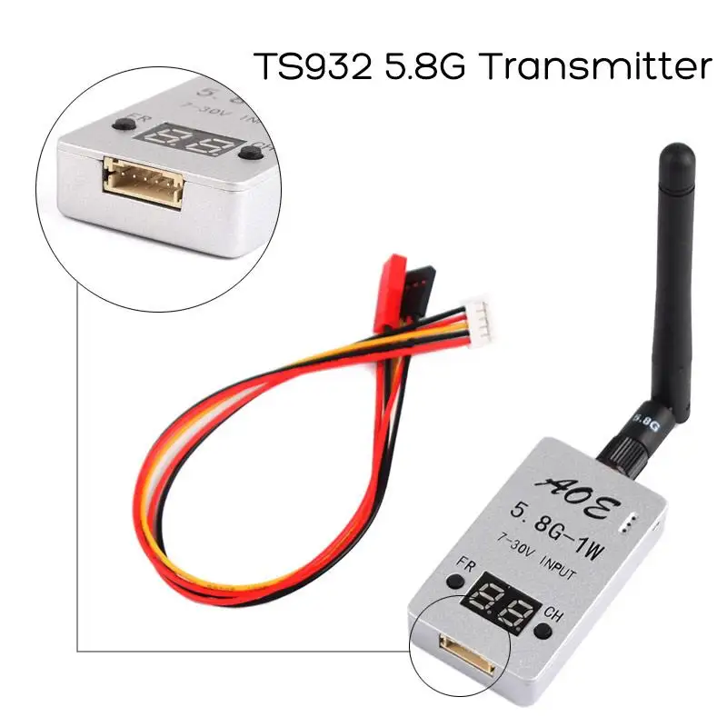 

5.8G 1W 1000mW Wirless Audio Video AV Transmitter TS932 for Multicopter Car Video Backview System Wifi Aerial Photo