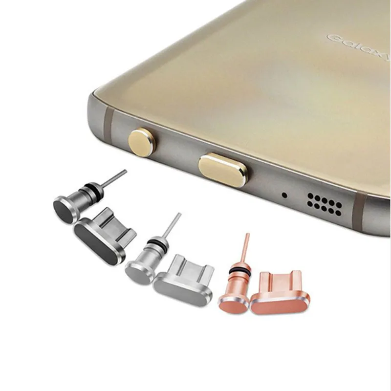

Hot Aluminum Dust Plug Set Micro USB Port + Earphone Jack Plugs Sim Card Needle for Android Smartphone for Sumsang for HUAWEI