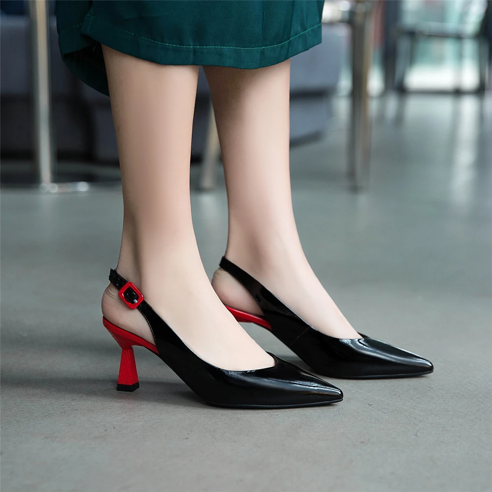 Summer Sexy Pointed Toe Shoes Woman Sandals Genuine Cow Leather Strange Style High Heels Slingback Party Sandals Woman Shoes
Summer Sexy Pointed Toe Shoes Woman Sandals Genuine Cow Leather Strange Style High Heels Slingback Party Sandals Woman Shoes